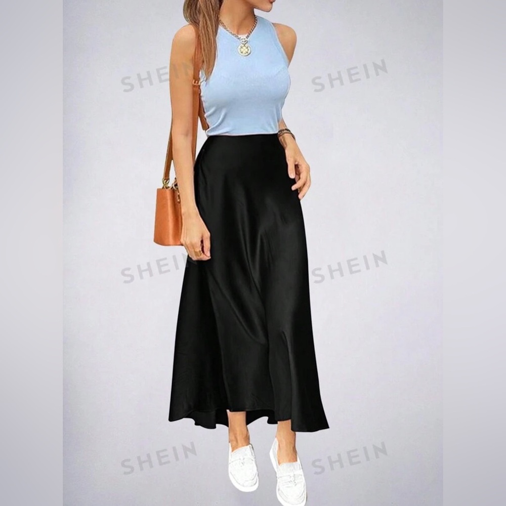 Apperloth Casual Mermaid Hem Midi Skirt High Waisted size 12